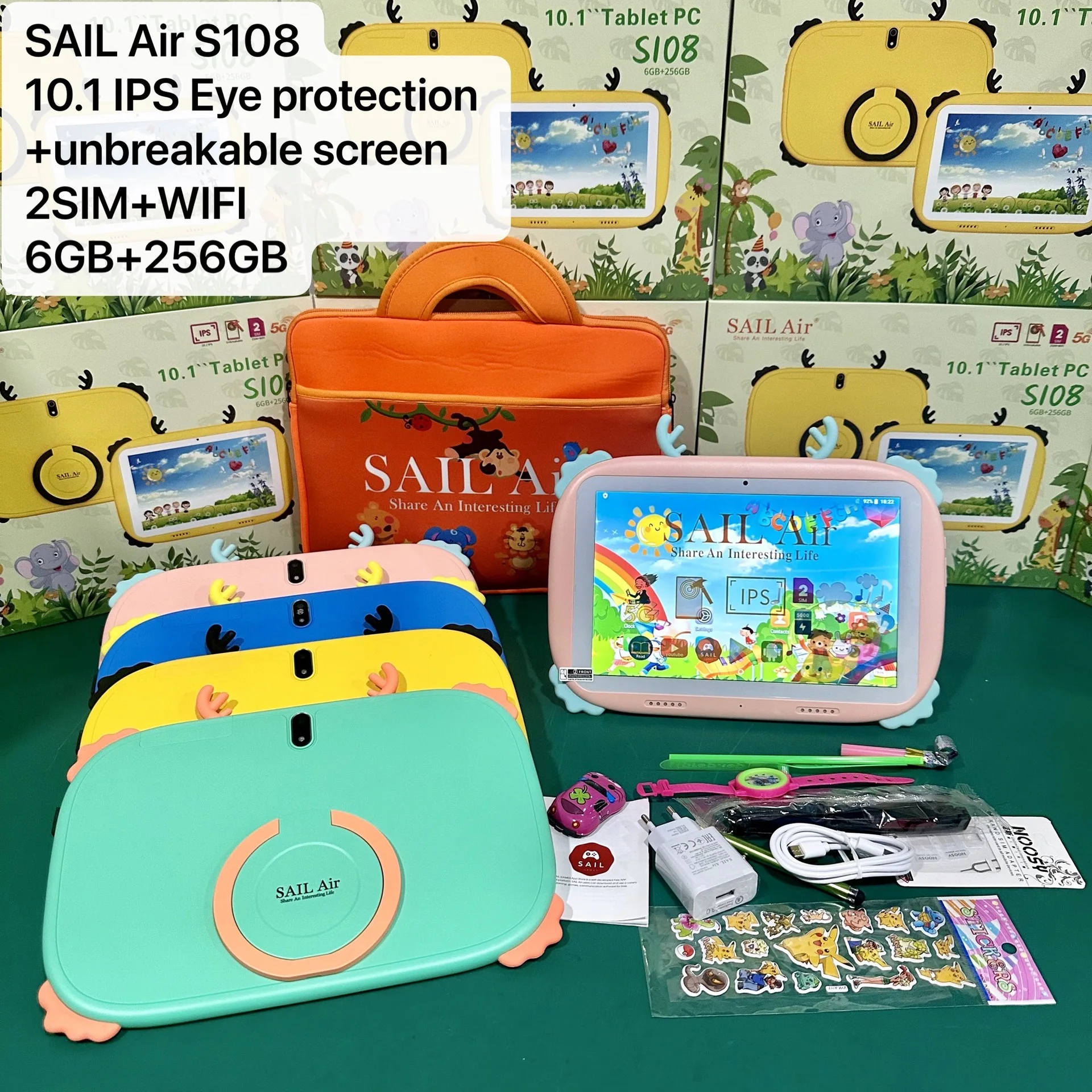 10 Inch Kids Tablet Pc 108 New Model Sail Air Brand Dual Sim Card