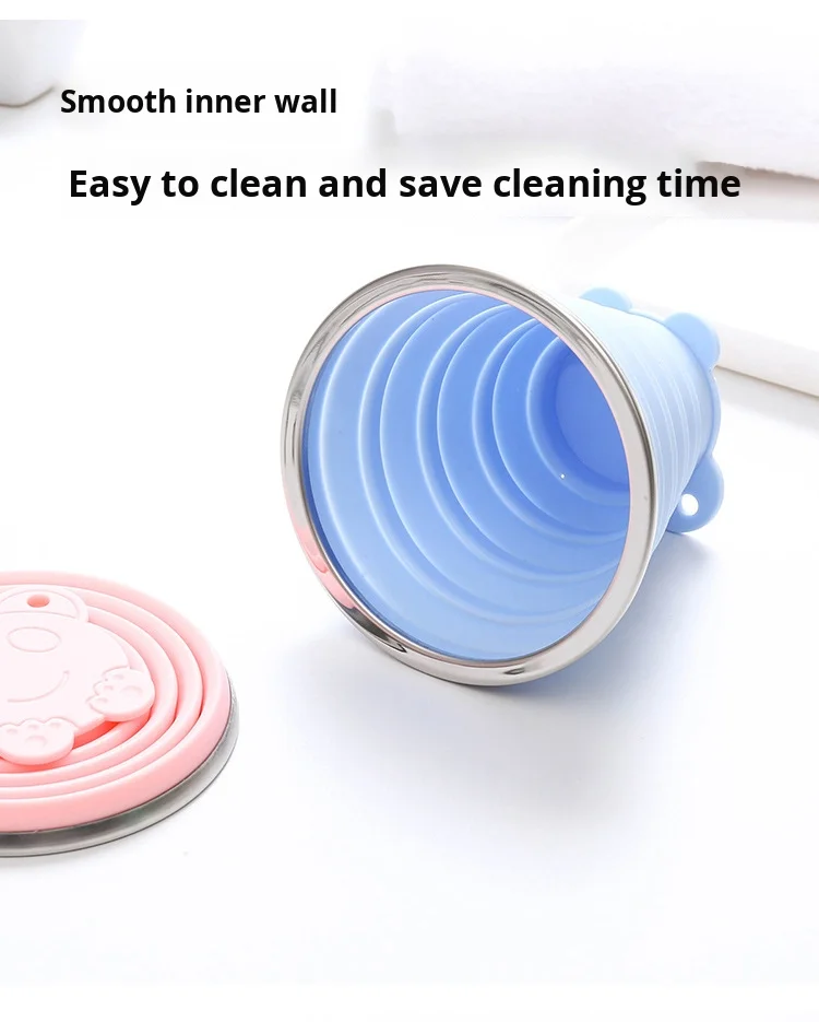 Custom Logo 250ml BPA-Free Silicone Cup Portable Folding Coffee Mug for Sports Travel Collapsible Cartoon Foldable Promotion details