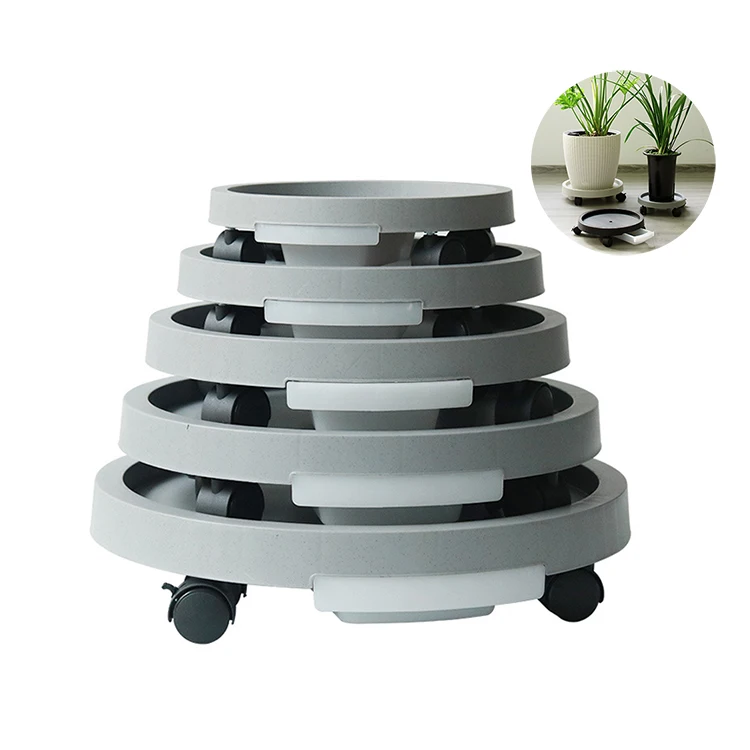 Полипропиленовый пластиковый подставка для растений с колесами, для улицы, для помещений, подставка для растений, тележка, большой подставка для кастрюль