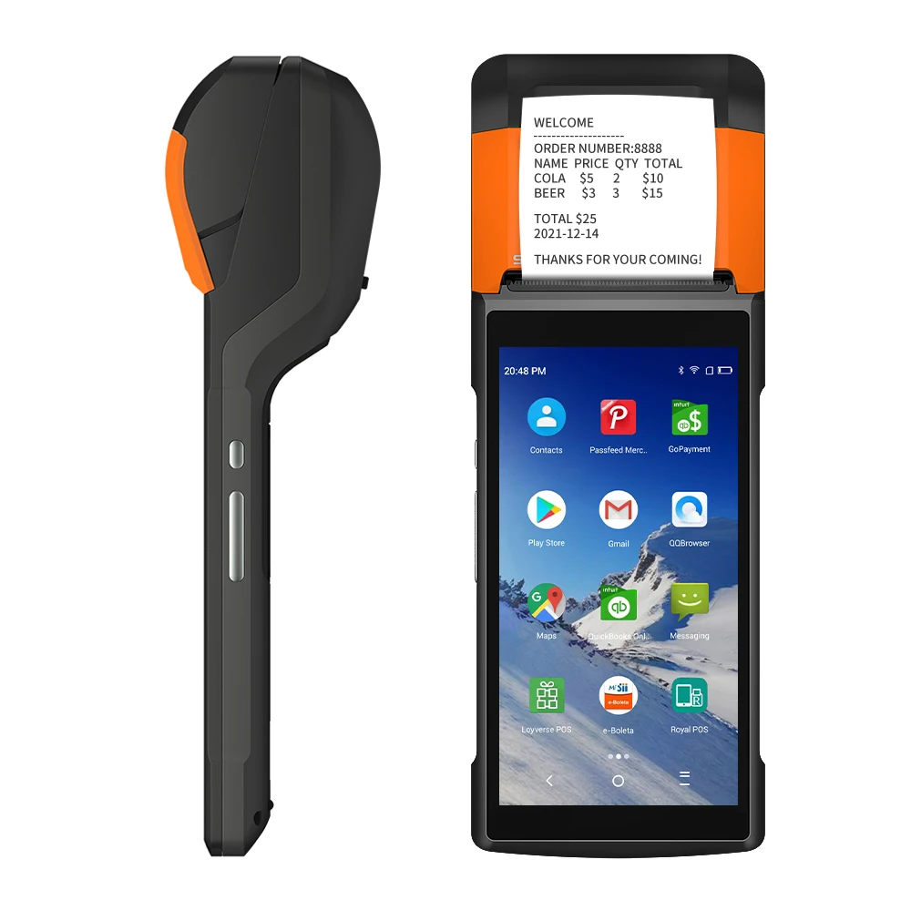 SUNMI V2 Touch Screen Payment Point of Sales Android All in One Mobile Pos Printer Software Terminal Pos Systems for Sale
