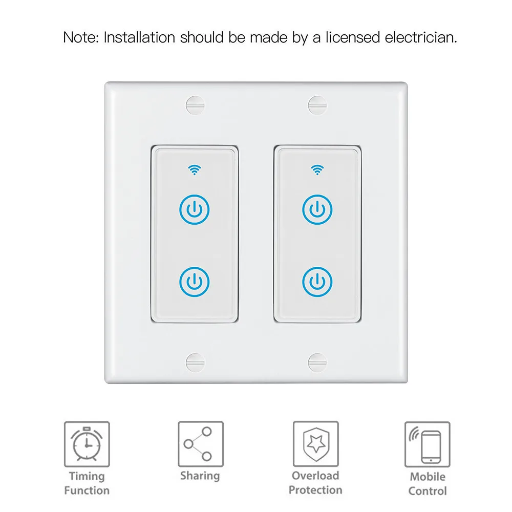 8 Gang 1/2/3/4 Glass Panel Light Switch Black/white Smart Home Smart