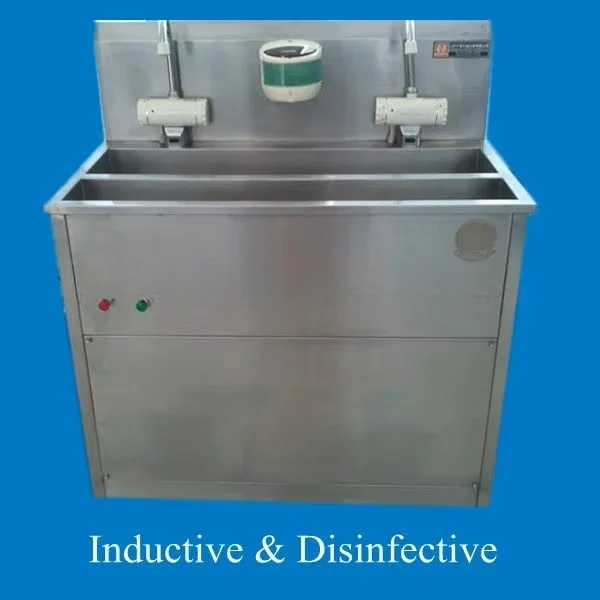 Automatic sensor wash basin with foot pedal for food industry hygiene control