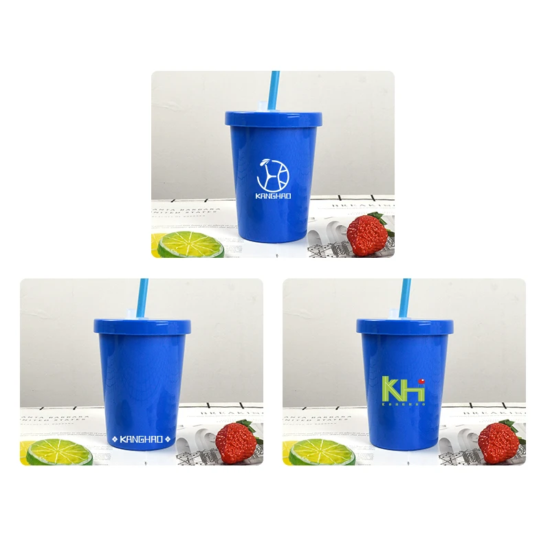 Lightweight 12OZ PP Plastic Cups Lid Straw Reusable Eco-Friendly Bright  Colors Colorful Toddler Cups Tea Custom Club Cups