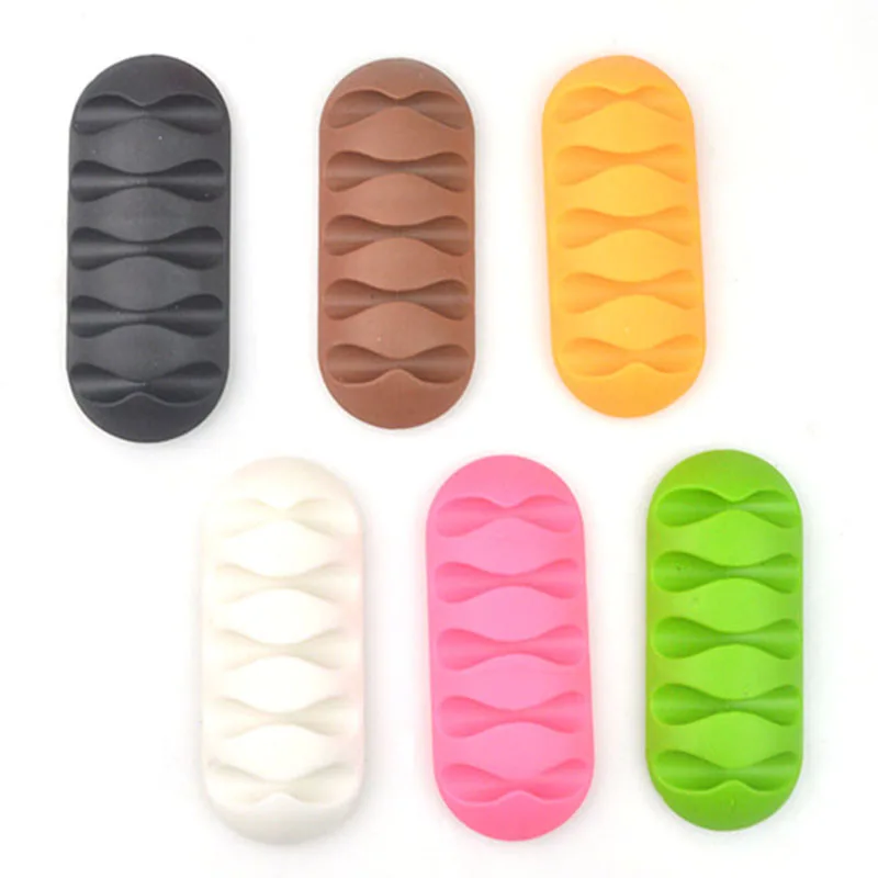 Зажим для кабеля органайзер шнура держатель наушников устройство фиксации проводов настольные телефонные кабели силиконовый