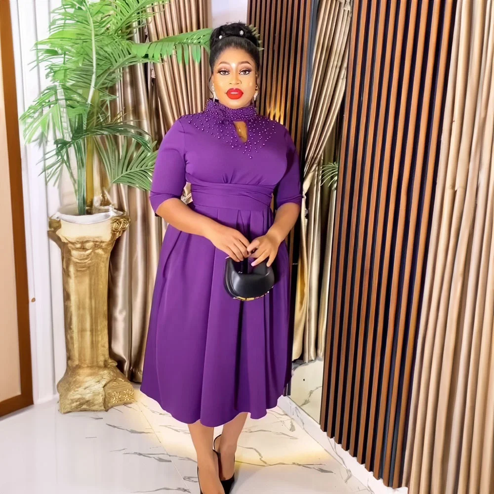 white christmas dresses The Evette Lavender Midi Dress - All Dresses