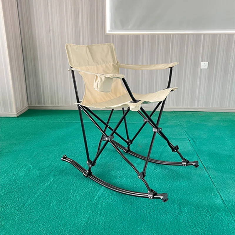 White Rocking Chair Outdoor Folding Camping Chair Reclining Camping
