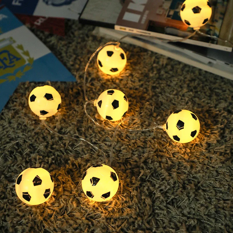 Soccer Balls String Lights 10 Led Football Garland Bedroom Home Wedding