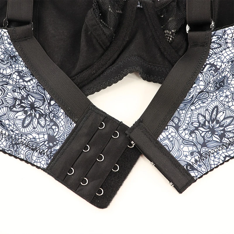 High Quality Ladies Sexy Transparent Lace Bras & Brief Sets Plus Size