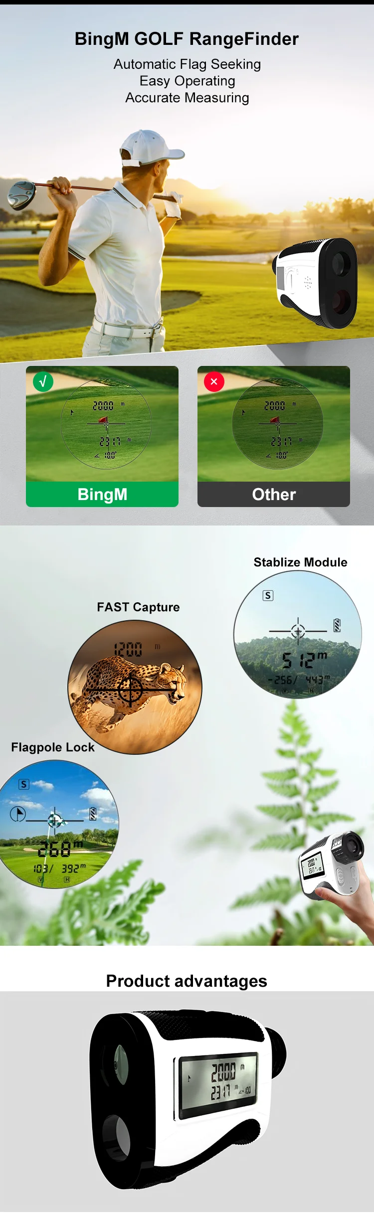Digital OEM Range Finder LCD Display 905nm Hunting Golf GPS Rangefinder Strength Meter Wholesale  Mini Golf Rangefinder