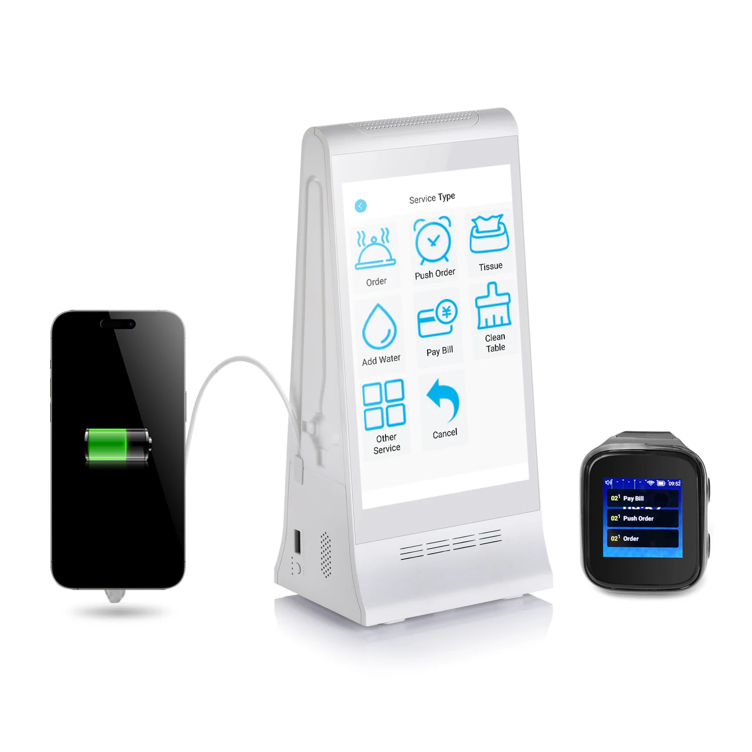 FYD-868 Plus X электронные продукты 2024 WeAds CMS Настольный рекламный дисплей ресторанная система вызова Таблица меню