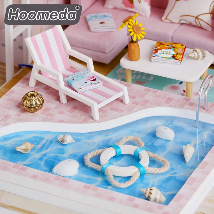 Hongda изготовленный на заказ 3d Деревянный кукольный домик diy Миниатюрный Кукольный для комнаты мини-кукольный девочек со светом