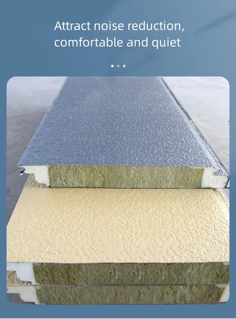 Decorative waterproof exterior wall siding panel Insulation Rock Wool Sandwich Panel manufacture