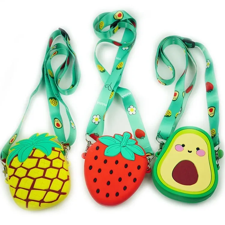 Japan Style Mini Fruit Custom Children Kids' Cute Girl Cartoon Pouch Purse Shoulder Handbags Beatiful Shoulder Bags for Kids