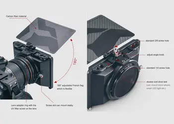 TILTA Tiltaing MB-T15 Four Lens Adapter Rings Camera Mini Matte Box for DSLR Mirrorless Style Cameras detail image