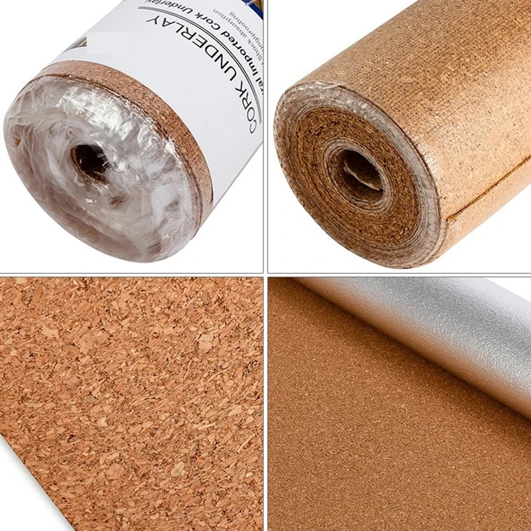 Ecofriendly Cork Underlay Sheet Natural Cork Adhesive Roll Wood