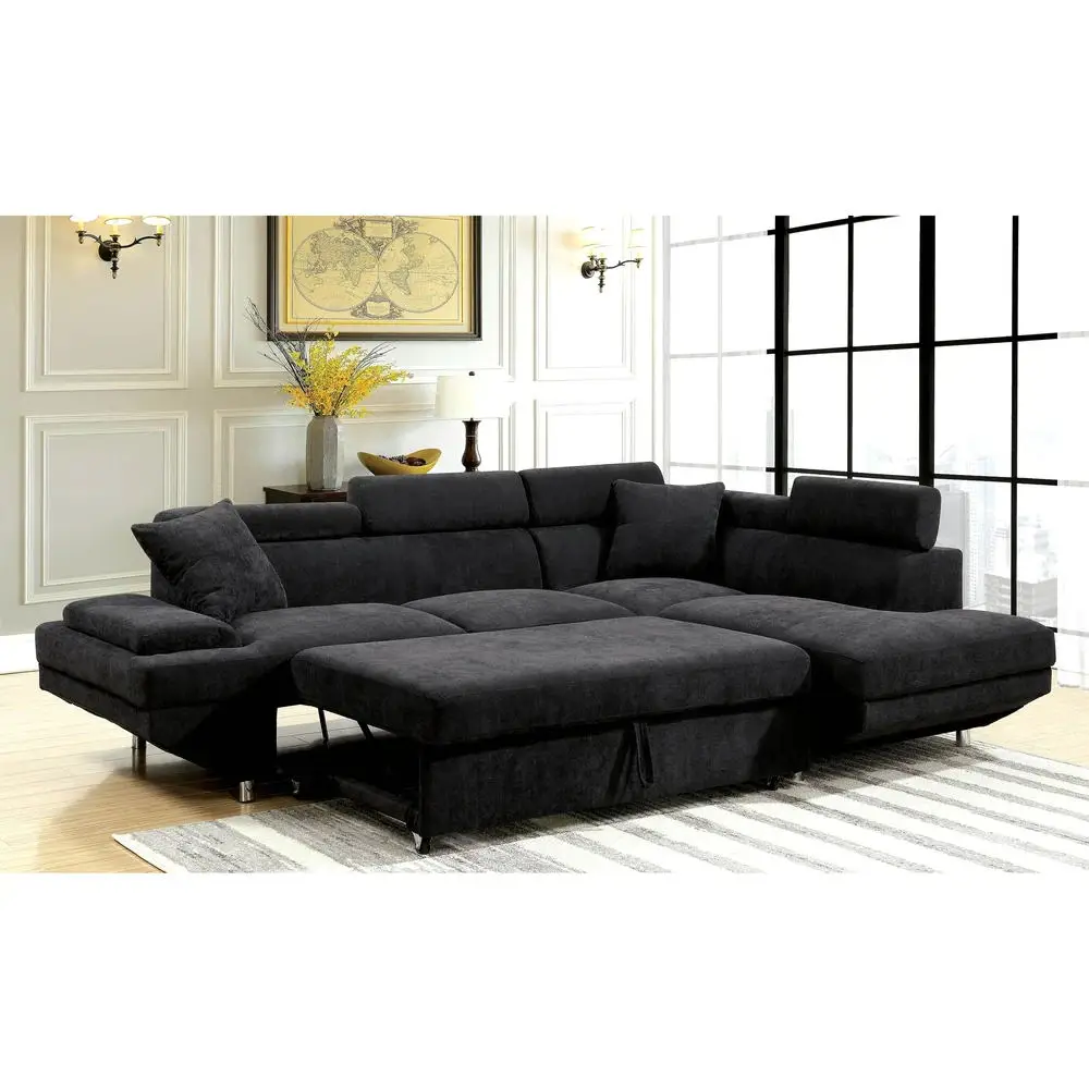 American Style Living Room Furniture L Shape Sectional Fabric Sofa