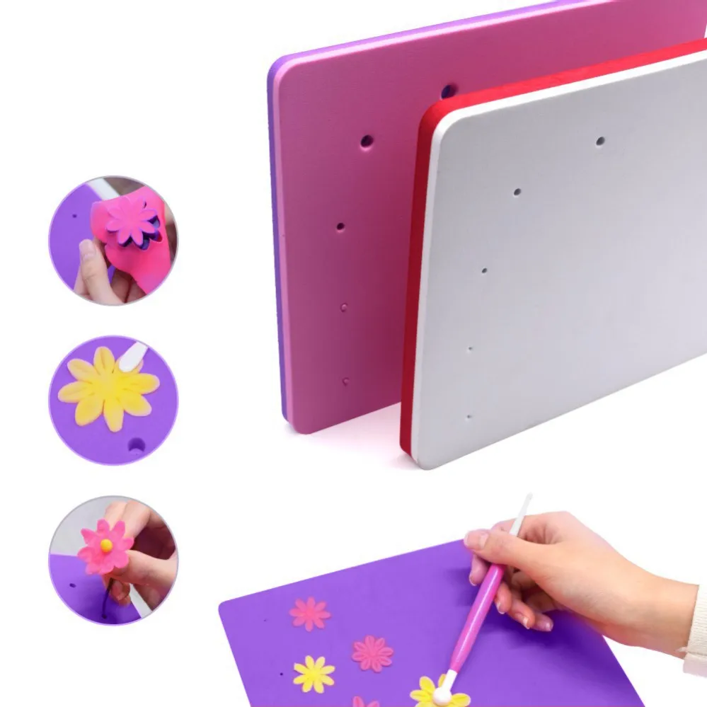 Rectangular Fondant Cake Sponge Mat With 5 Holes for Paste Carving Decoration Sugar Flower Foam Pad