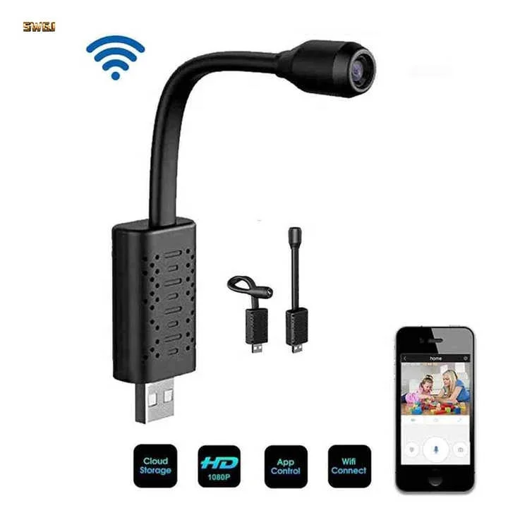 U21 Intelligent Monitoring V380 Camara IP Usb Small Camera Wifi Usb Mini Camera P2P Cloud Storage Home Indoor Mini Camera