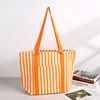 canvas striped tote bag