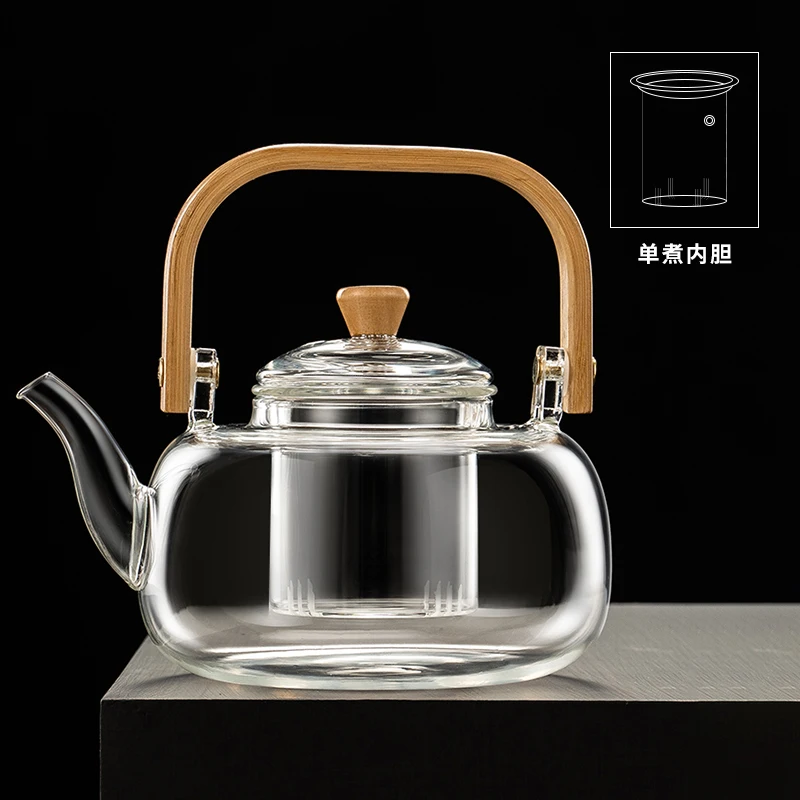 Handmade High Transparent Borosilicate Glass Teapot Heat Resistant Coffee & Tea Set