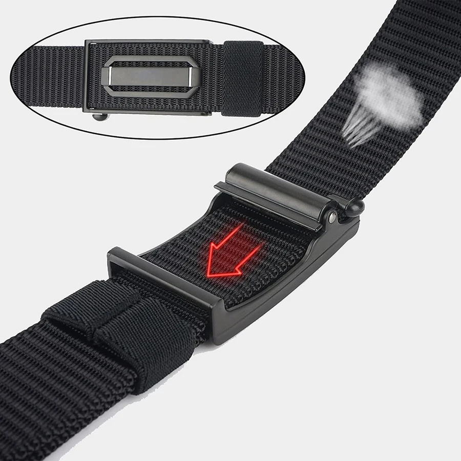 High Quality Men's Ratchet Belt Nylon Tactical Adjustable Training Hiking Rigger Extra Thick Webbing Belt