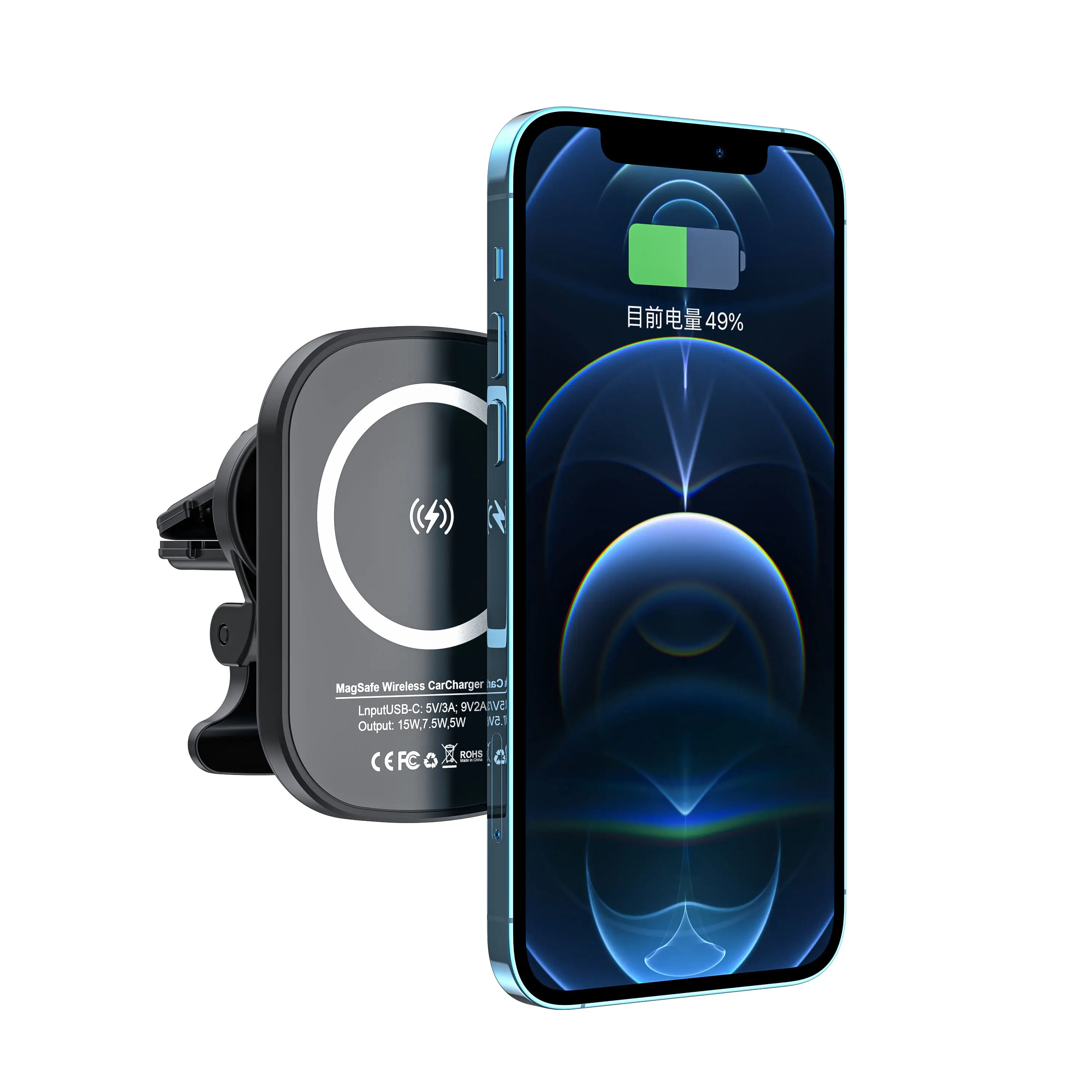 Hot Selling Car Charger Mount For I Phone 14 14pro Max 15w Fast