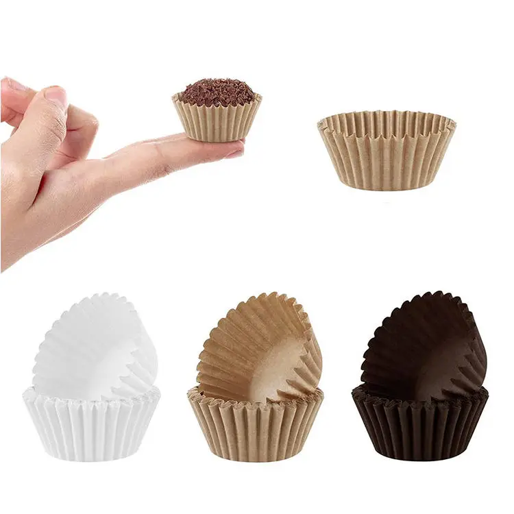 Beigu Greaseproof Paper Cup   Muffin Cake Baking Cup Brown  Baking Wrappers Pleated Cupcake Liners