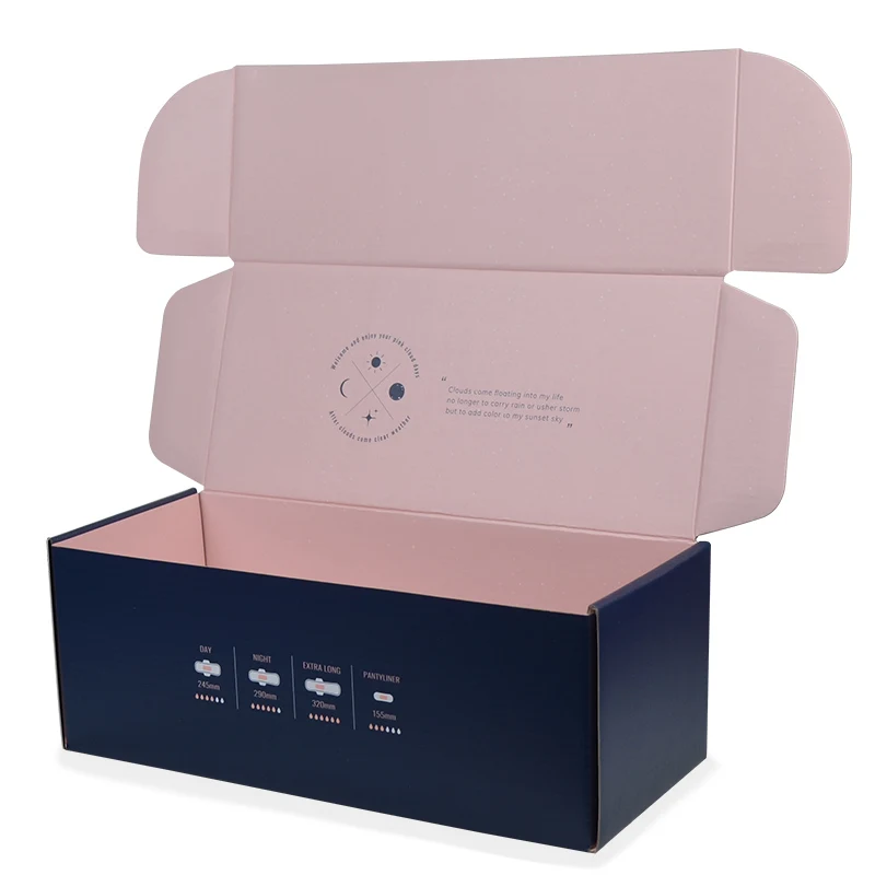 Custom Made Strong Carton Folding Black Kraft Corrugated Shipping Box