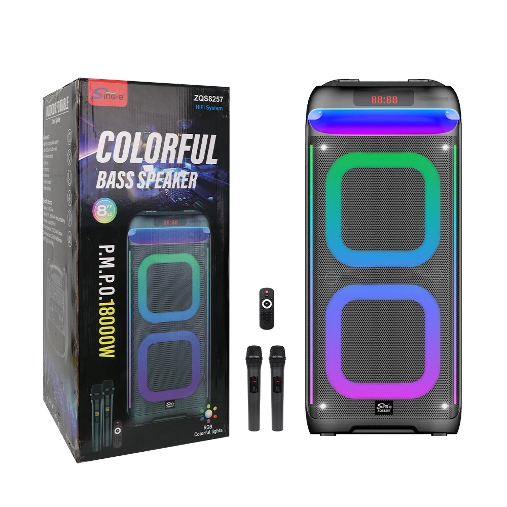 SING-E ZQS8257 Bluetooth Karaoke Speaker with Dual Microphones