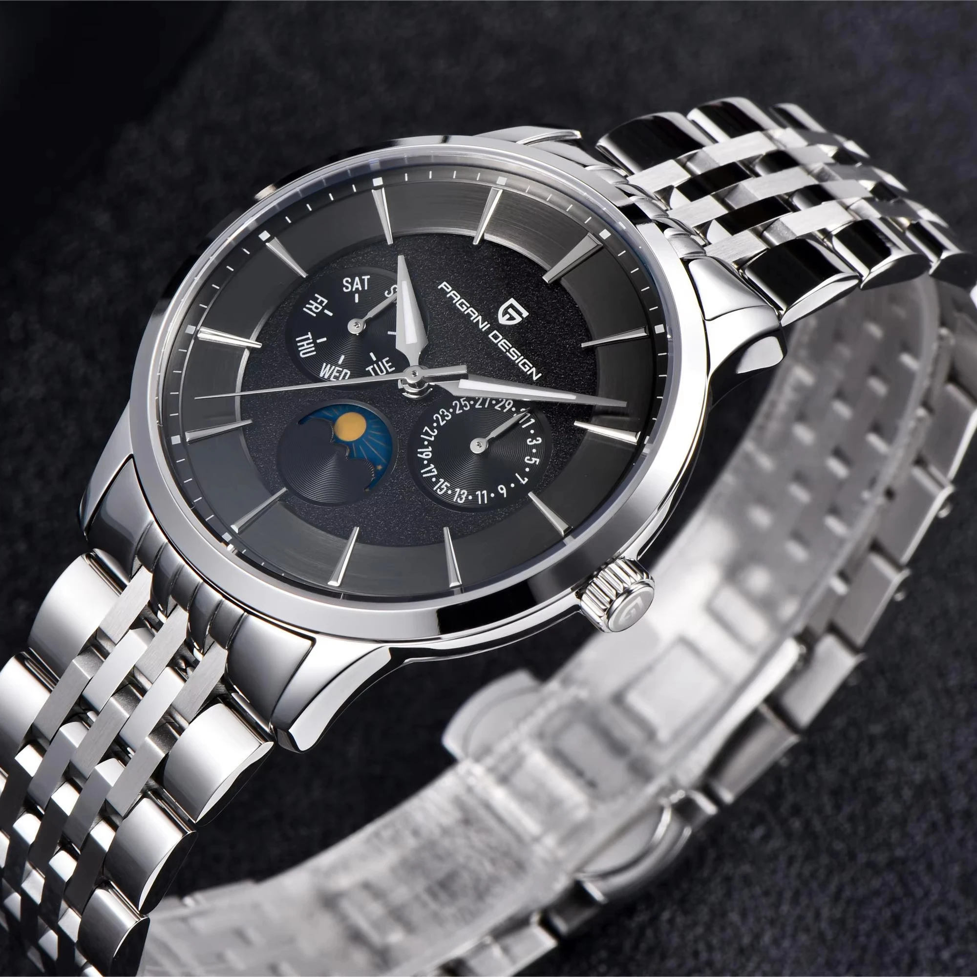 2025 Pagani Design Men's Moonphase Business Quartz Watch
