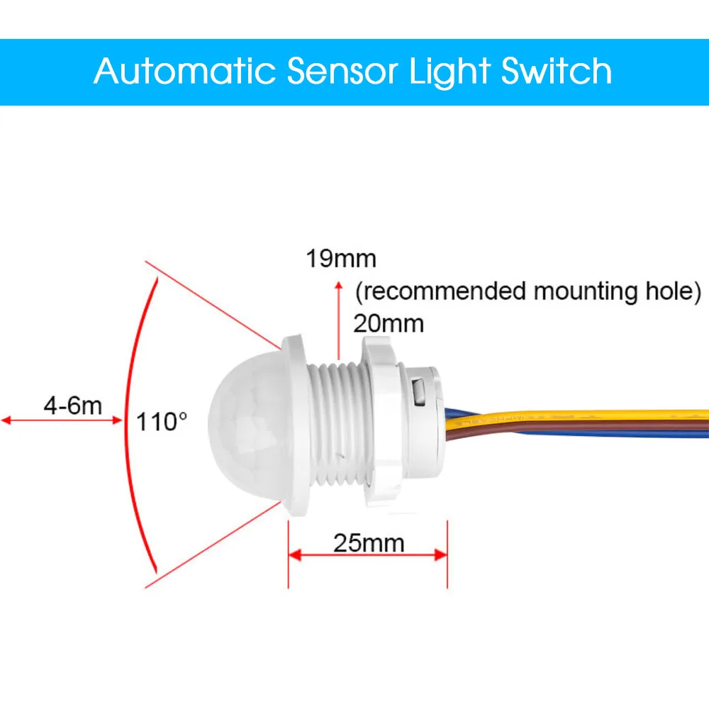 110V 220V Light Switch PIR Sensor Detector Smart Switch LED 110V 220V PIR Infrared Motion Sensor Switch Auto On Off
