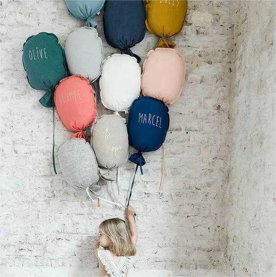 Cotton Balloon Shape Pillow Fabric Canvas Balloons for Home Party Decor Wall Hanging Balloon