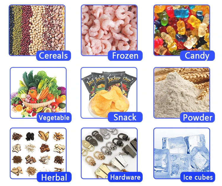 Multihead Weigher Multifunction Weighing Packaging Machine for Snacks Chocolate Biscuit Pickles Hardware