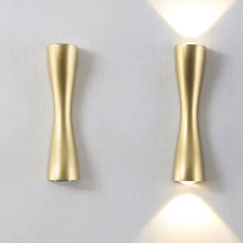 Creative small waist LED decorative wall lamp golden up and down luminous corridor wall spotlights