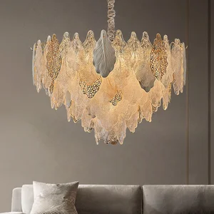 High-End French Country-Style Crystal Chandelier with Adjustable Height for Hotel American-Style Bedrooms