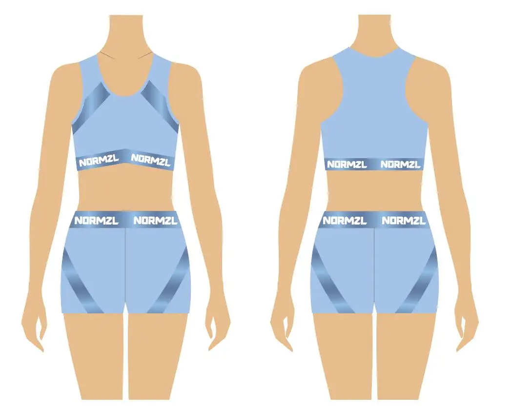 Comfortable Sublimation Compression Cheer Bras and Shorts Cheap Girls Cheerleading Practice Wear