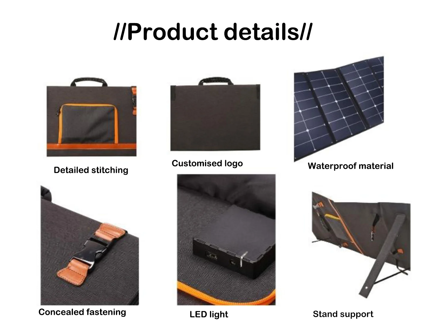 Hot Selling Sunpower Flexible Solar Folding Pag Notebook Energy Storage