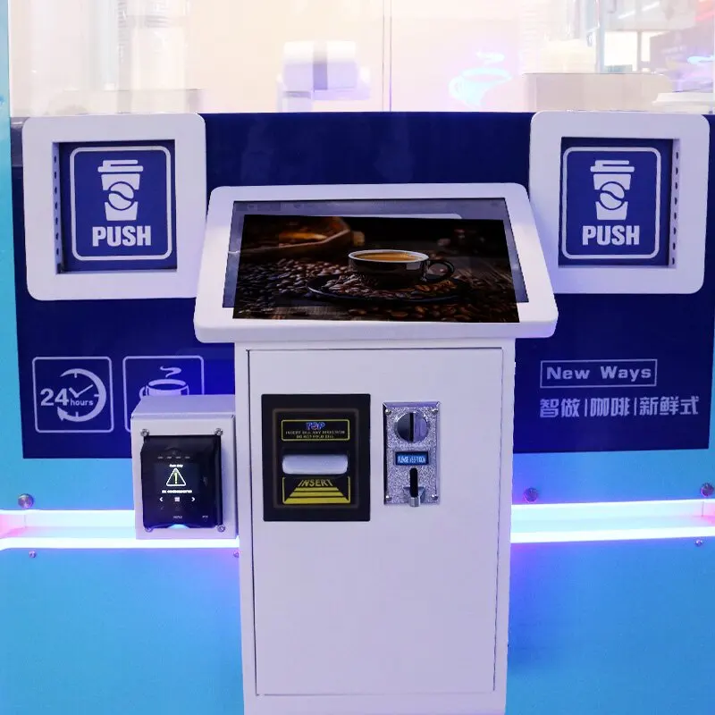Smart and Coffee Vending Machine Fully Automatic for Business Robot Vending Machine Coffee Tea Bean with Card Operated Prices