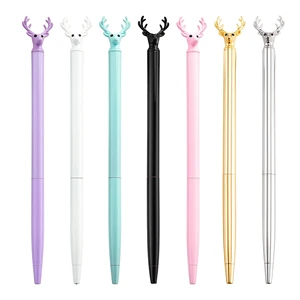 Creative Cute Elk Design Metal Body Ballpoint Pen with Custom logo for Advertising Promotional Gift and Student Stationery