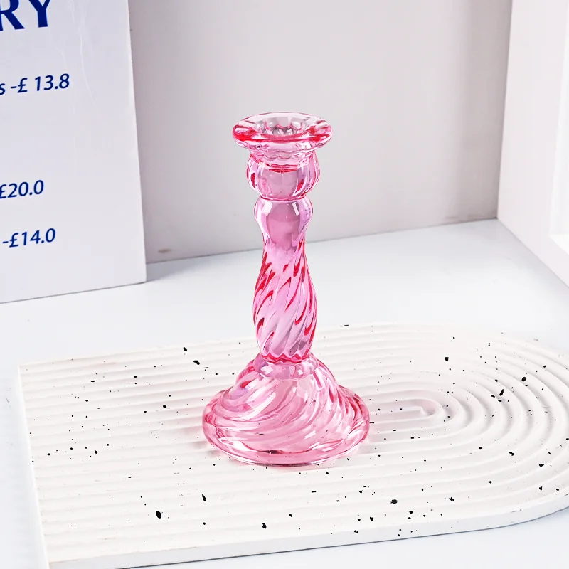 product european style glass candle holder for candlestick wedding home decoration table suitable for both sides candle holders-5