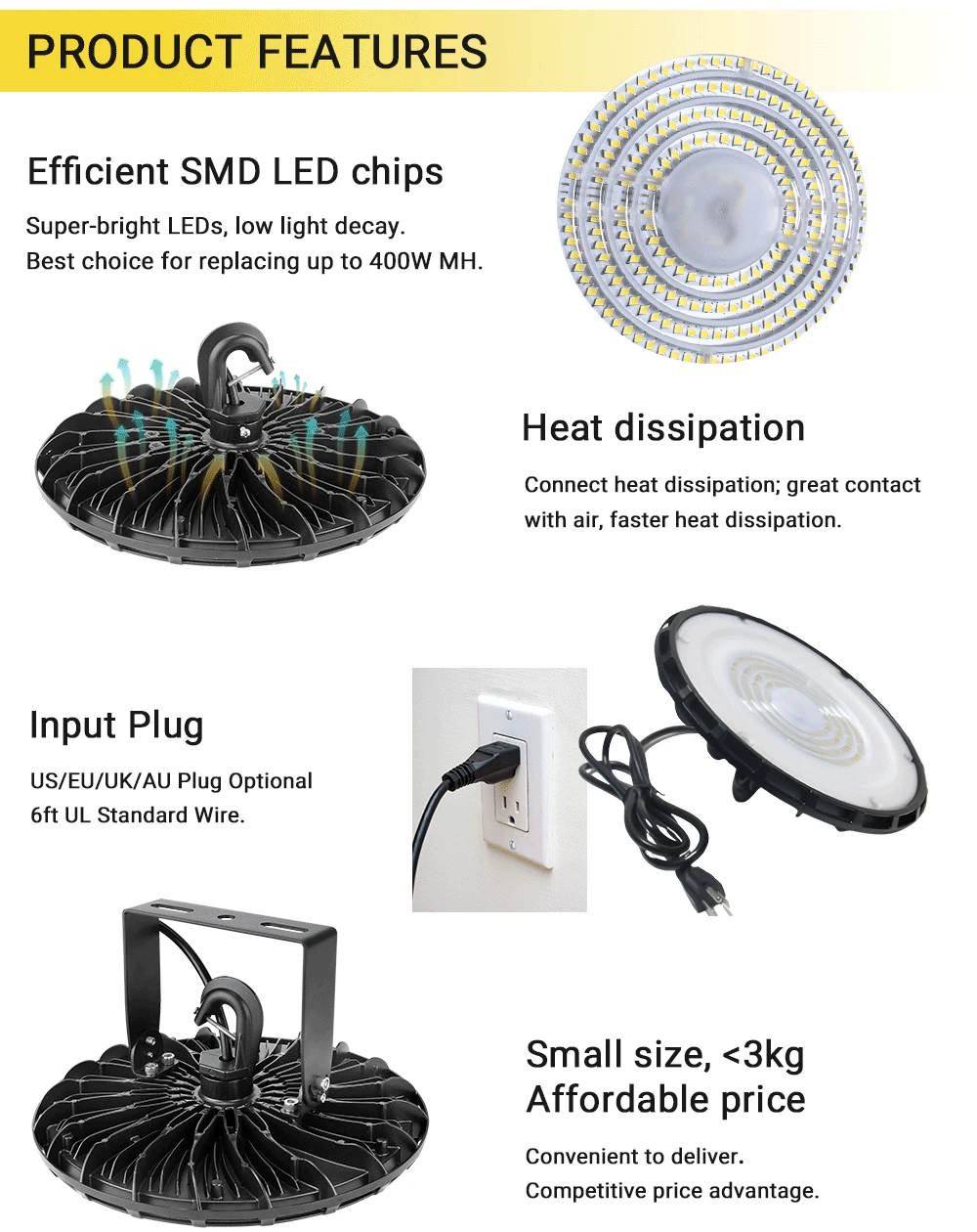 Round Lighting 100w 150w 200w 240w Lighting Price Industrial Lamp ...