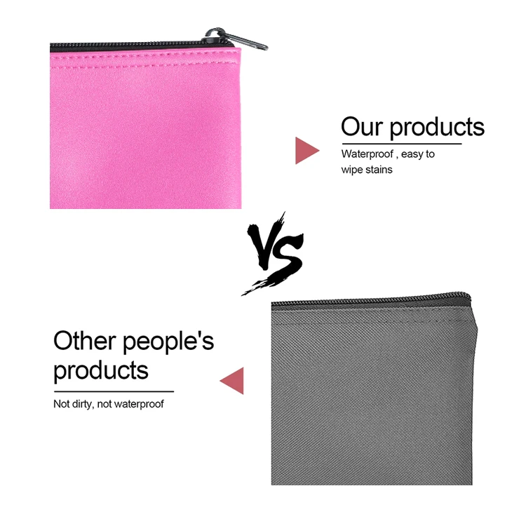 Multi Function Custom Logo PU Leather Safe Cash Money Transport Storage Security Zipper Bank Deposit Bag