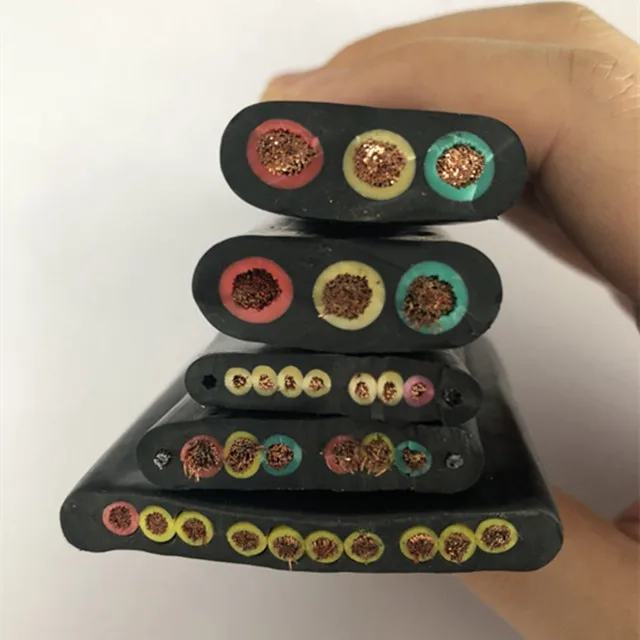 H07rnf 3 Core 4 Core 4mm 6mm Pvc Rubber Coated Electric Flat Submersible Cable