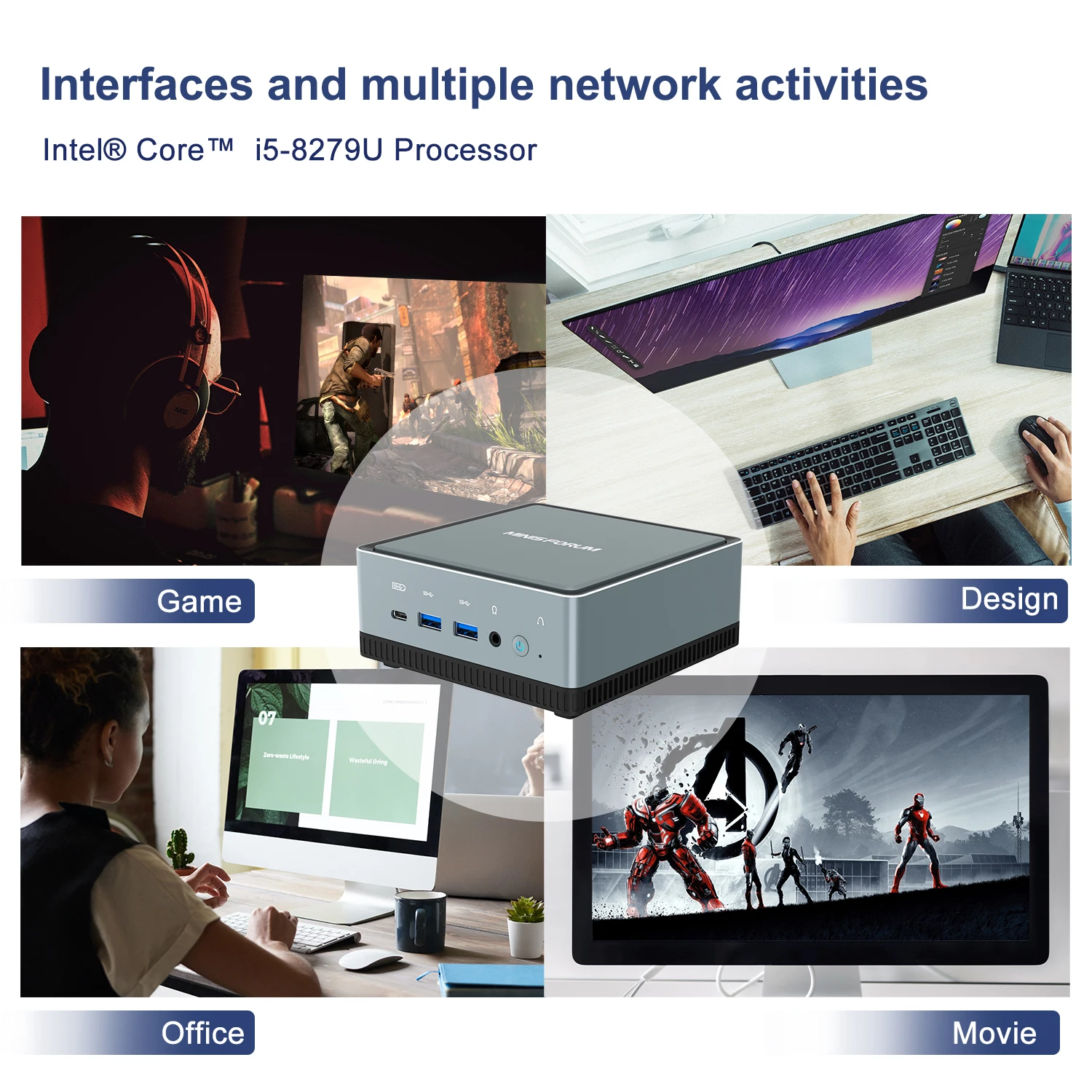 Minisforum U820 Intel Core I5-8259u Win10pro Pre-installed Triple Output  Mini Pc Gamer Working Pc Gamer Computer Gaming - Buy Mini Pc,Windows  10,Intel