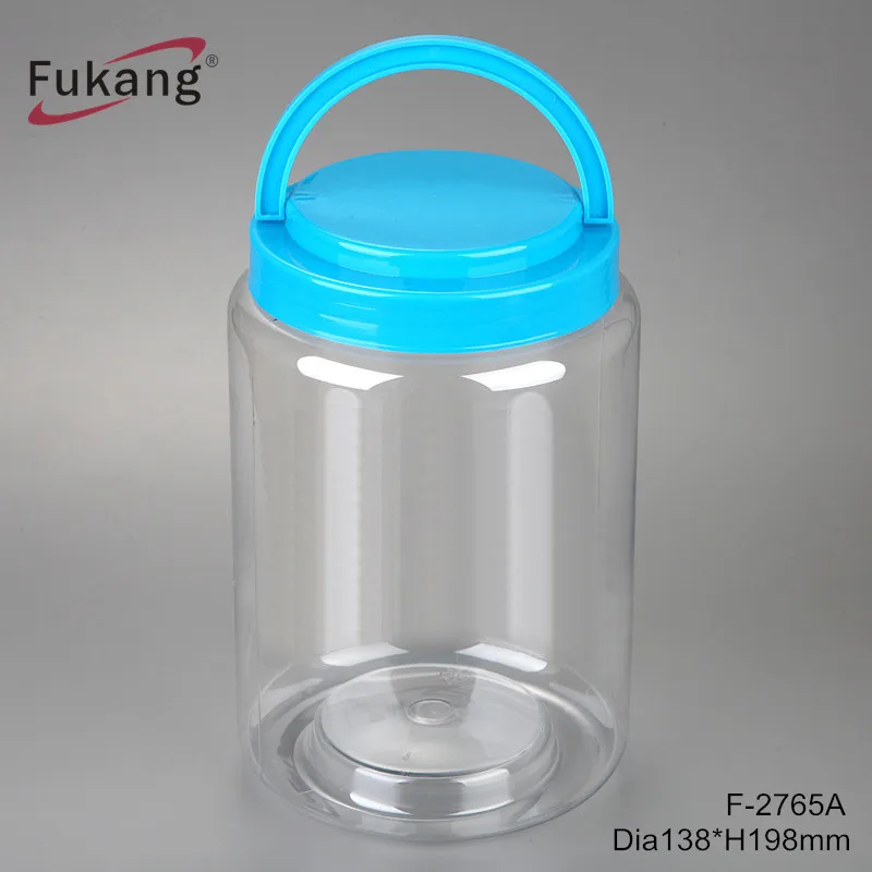 2700ml gran recipiente de polvo de proteína de plástico redondo recto  almacenamiento y tarro de comida PET claro Proveedores y fabricantes -  Fábrica China - Fukang plástico