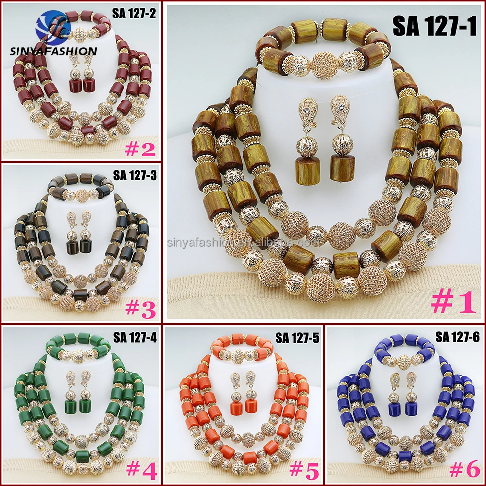 Sinya Luxury Beads Jewelry Sets for Women Nigerian Ladies Gold Variety Colours-Brown Burgundy Wine for Wedding Party Bridal