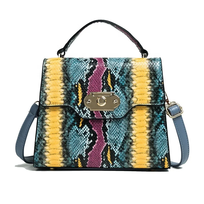 European Fashion Designer Handbag Snake Pattern Tote Crossbody Bag Women