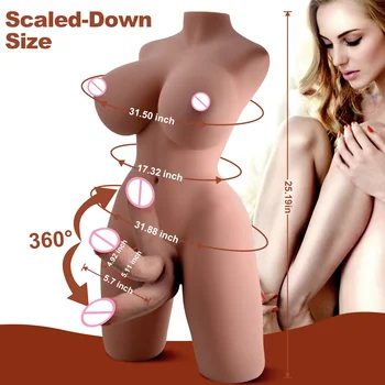 Custom Men's Masturbation Half Body in TPE with Round Big Ass Rorso Sex Toy for Male Aircraft Cup Design