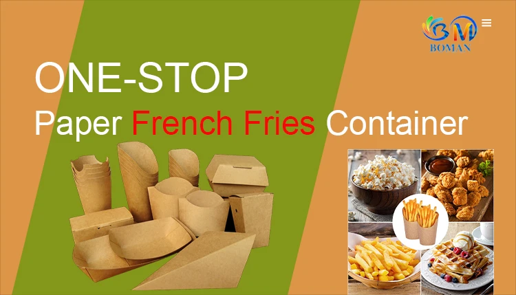 Disposable Black Food Cones Waffle Paper Popcorn Boxes French Fry ...