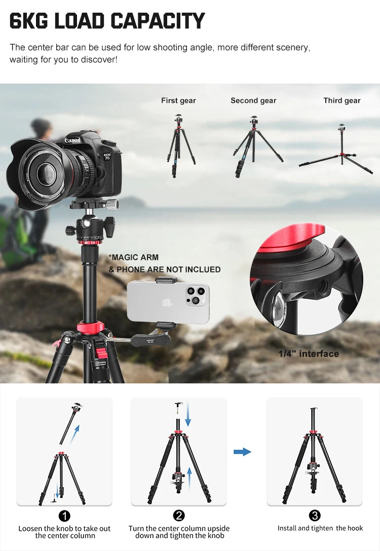 Zsyb Most Popular Carbon Fiber Adjustable Folding Portable Camera Phone